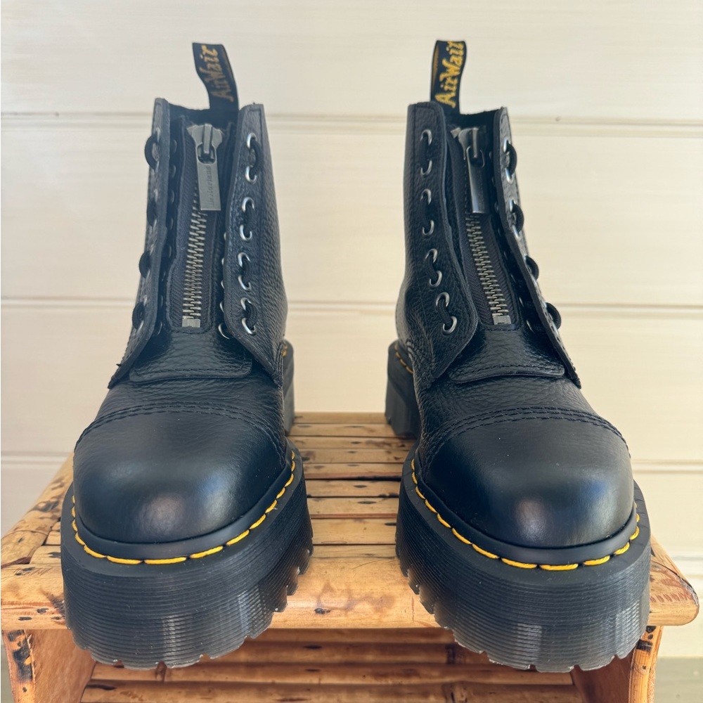 SINCLAIR MILLED NAPPA LEATHER PLATFORM BOOTS